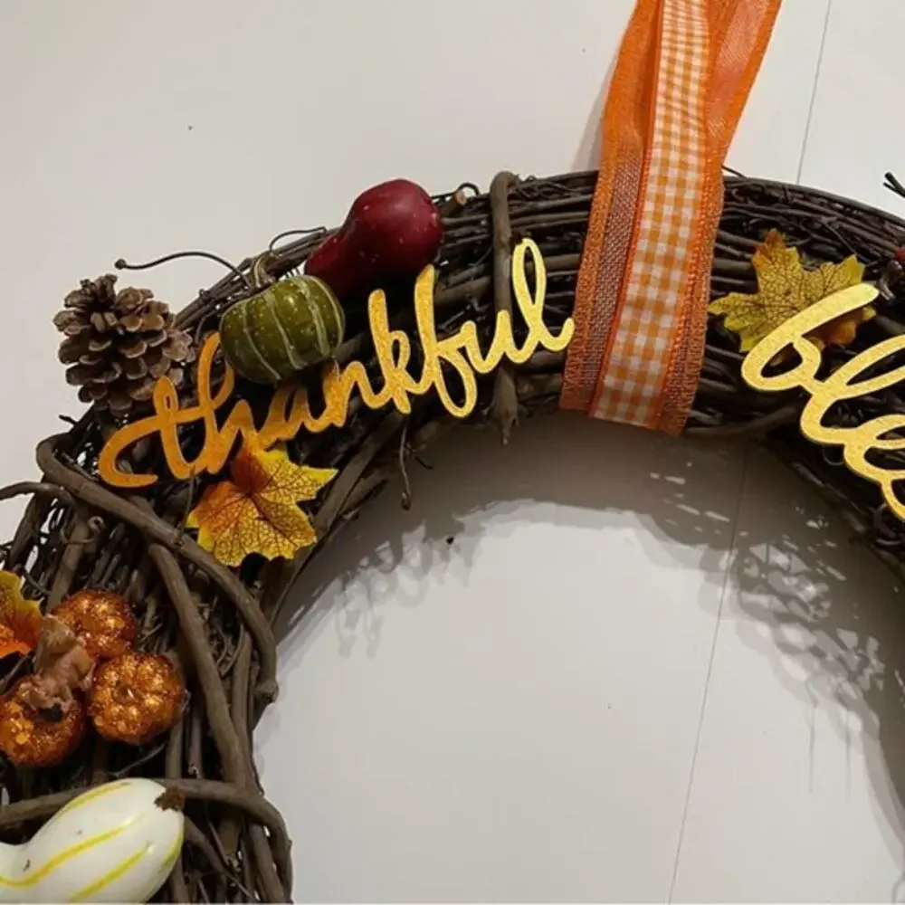 Fall Thankful Blessed Grapevine Wreath 18